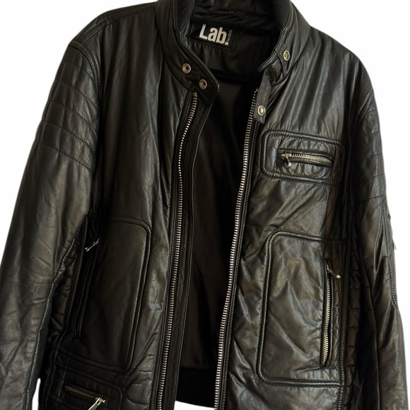 Pal Zileri Other - Pal Zileri Men's 100% Genuine Leather Black Quilted Bomber Jacket Size Small